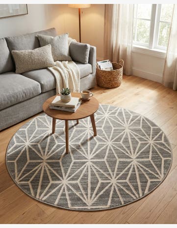 Jill Zarin Gray Uptown Fifth Avenue Round Rug