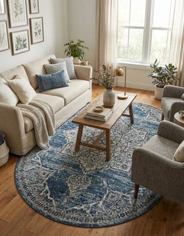 Blue Nyla Oval Rug