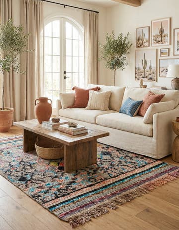5' 5 x 8' 3 Hand Knotted Moroccan Wool Rug