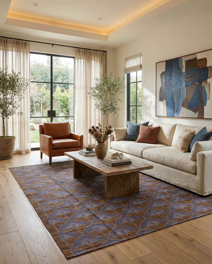 7' 2 x 10' 3 Hand Woven Kilim Modern Wool Rug