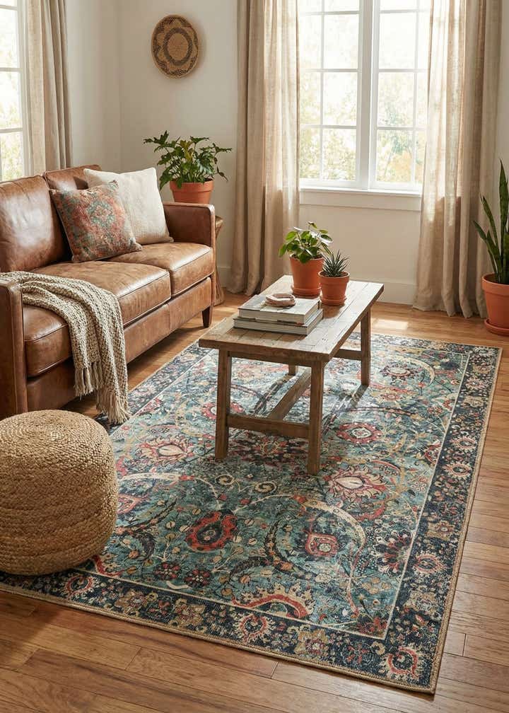 4' 1 x 6' 1 Washable Timeless Rug
