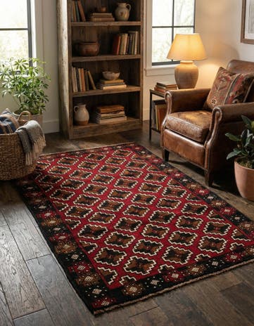 2' 9 x 4' 8 Hand Knotted Balouch Persian Wool Rug