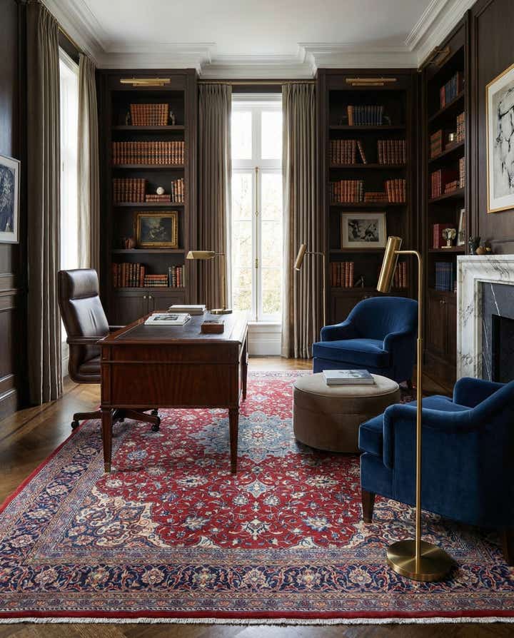 9' 9 x 13' Hand Knotted Sarough Persian Wool Rug