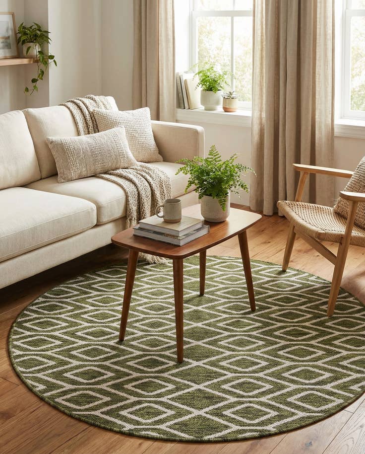 Detail image of 4' x 4' Easy-Clean Jill Zarin Turks and Caicos Indoor / Outdoor Round Rug