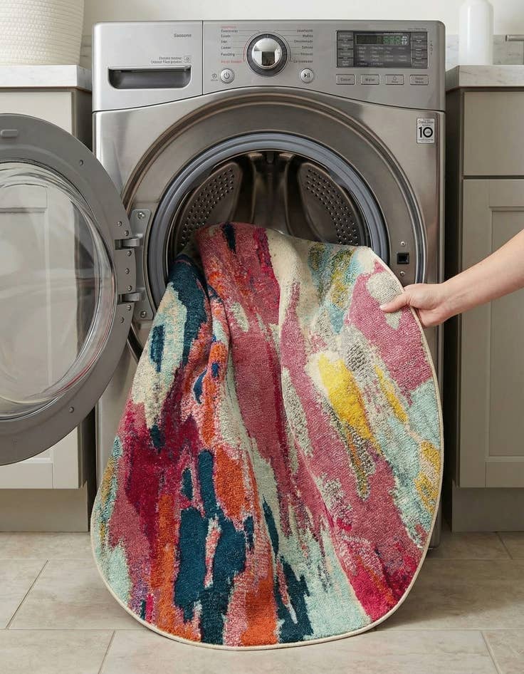 Detail image of  5' 3 x 5' 3  Washable Hyacinth Round Rug