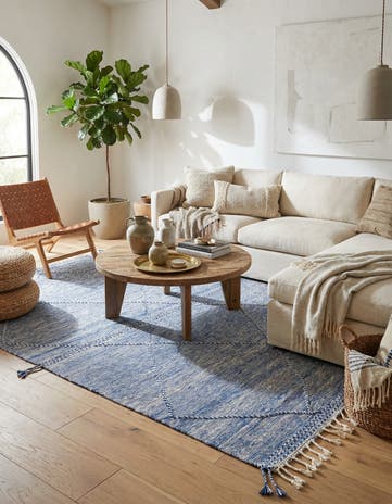 6' 8 x 10' 7 Hand Knotted Moroccan Wool Rug