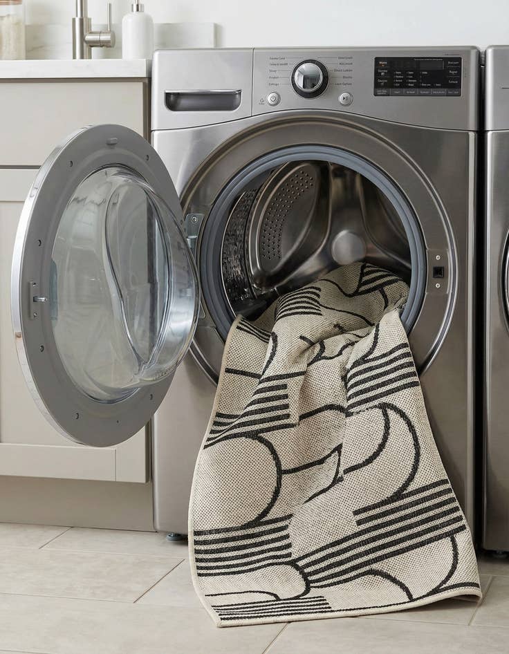 Detail image of  2' x 5' 3  Washable Modern Indoor / Outdoor Runner Rug