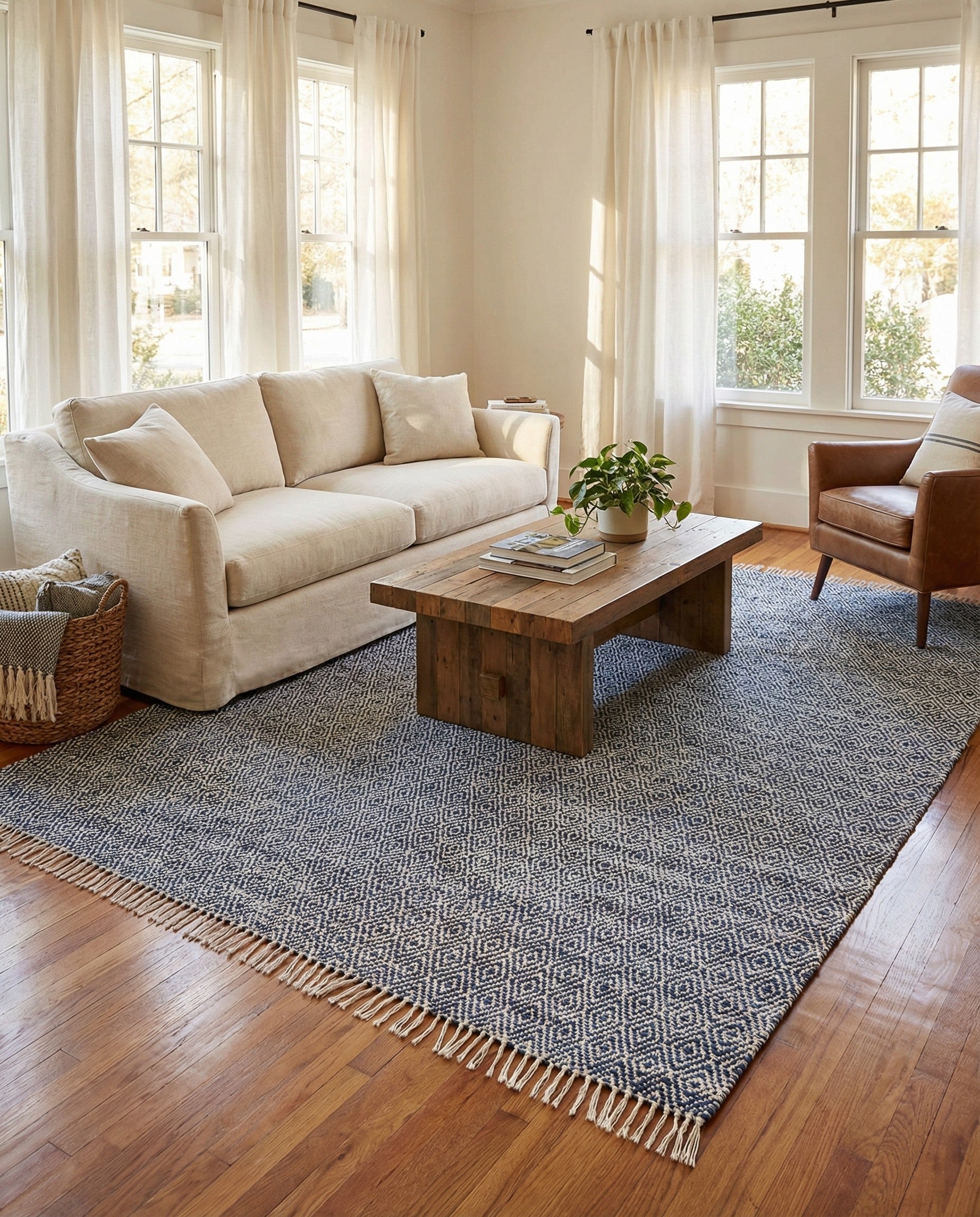  12' x 15' 11  Hand Woven Braided Jute Rug