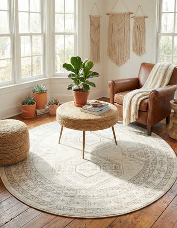 Ivory Charlotte Round Rug