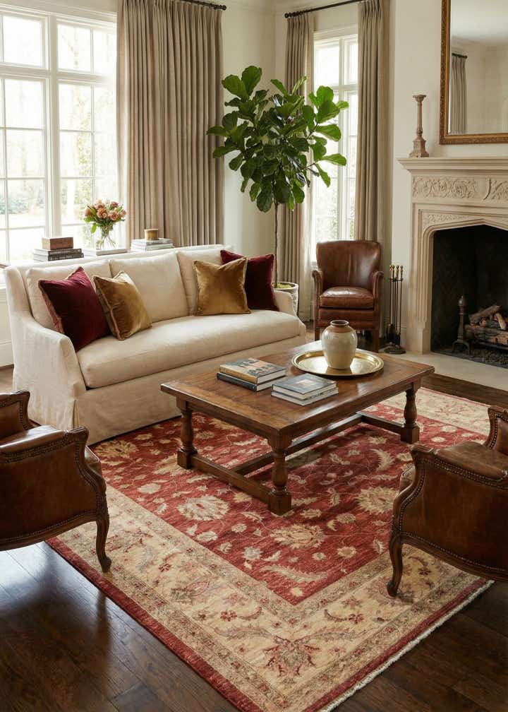 8' 1 x 10' 8 Hand Knotted Peshawar Ziegler Rug