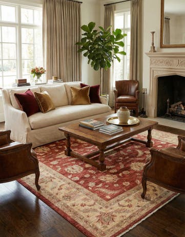 8' 1 x 10' 8 Hand Knotted Peshawar Ziegler Rug