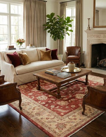 8' 1 x 10' 8 Hand Knotted Peshawar Ziegler Rug