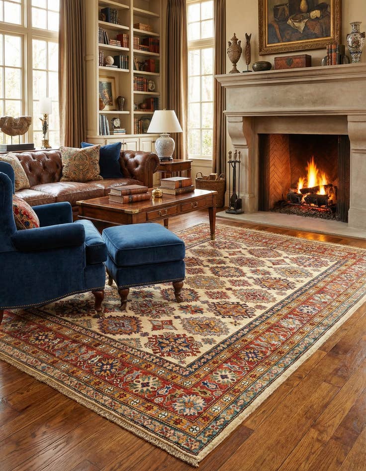 Detail image of 4' 11 x 6' 8 Kazak Wool Rug