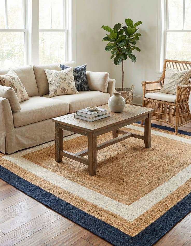 Detail image of  7' 10 x 7' 10  Hand Braided Jute Square Rug