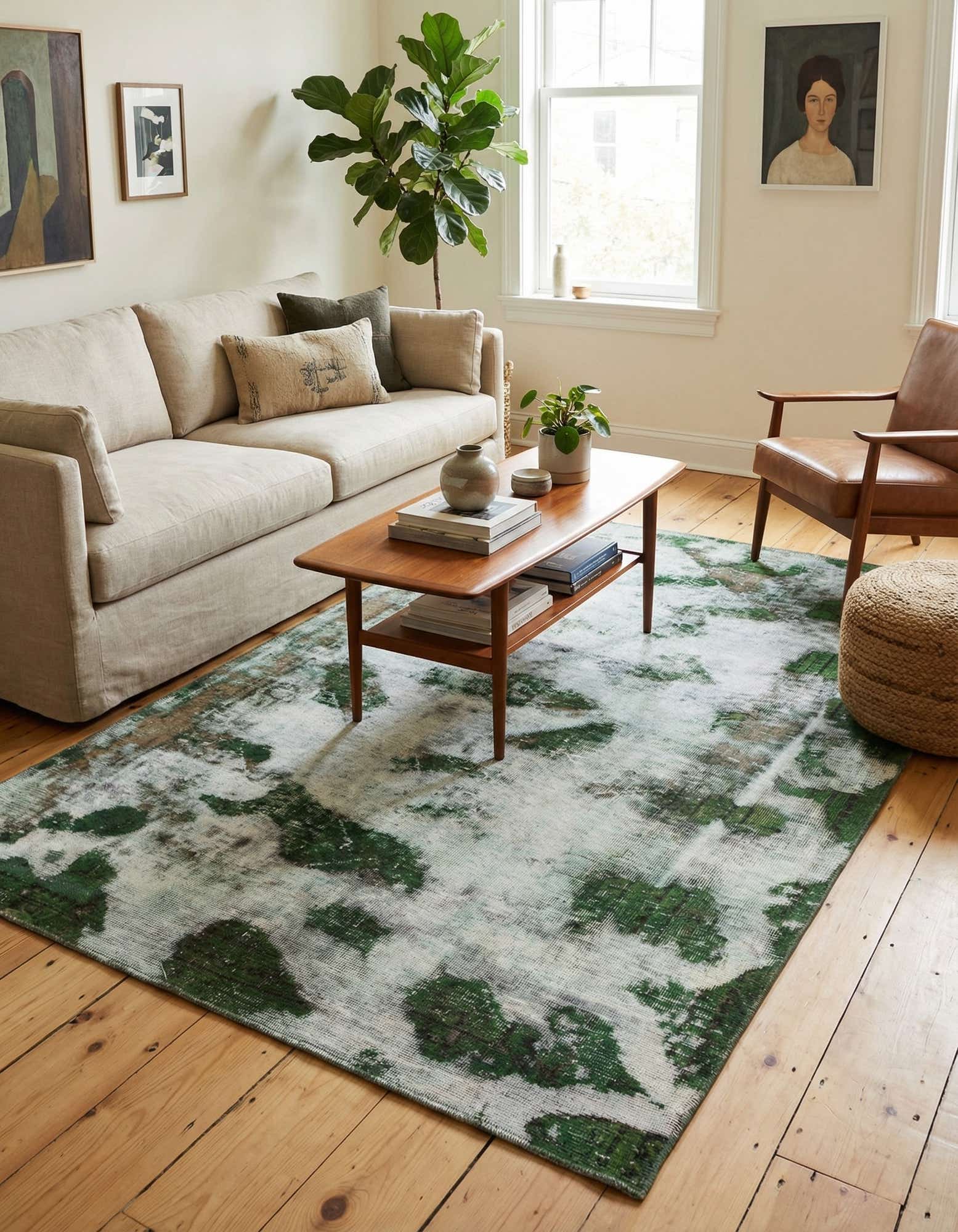 4' 4 x 6' 5 Hand Knotted Ultra Vintage Persian Wool Rug