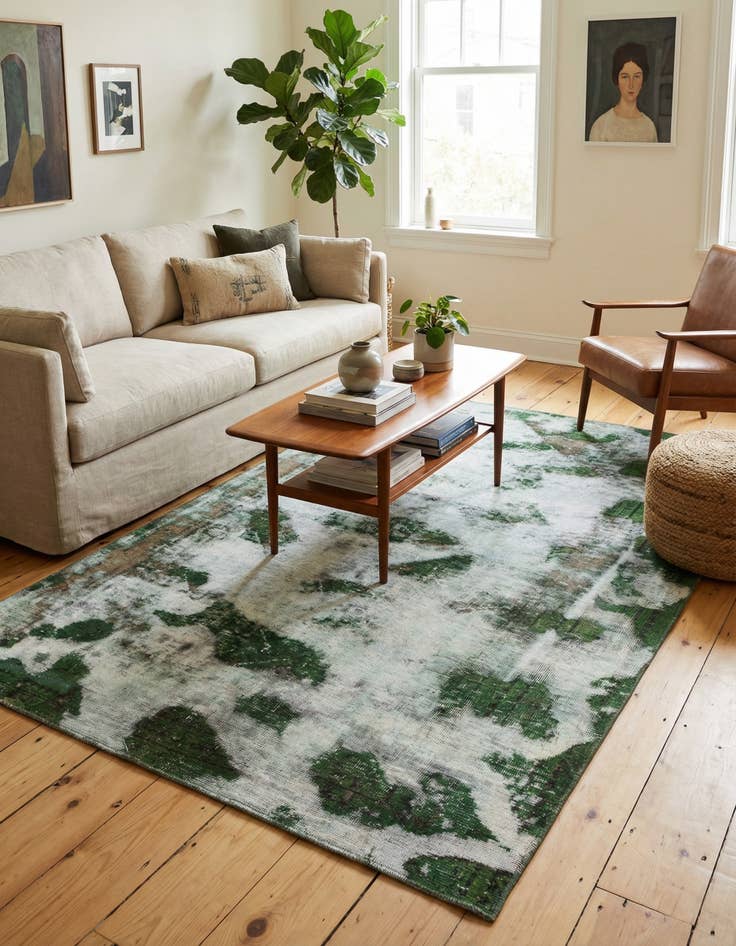 Detail image of 4' 4 x 6' 5  Hand Knotted Ultra Vintage Persian Wool Rug