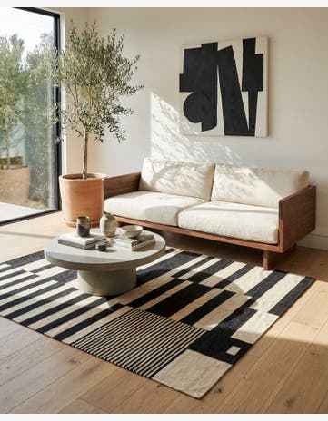 5' x 6' 8 Hand Woven Kilim Modern Wool Rug