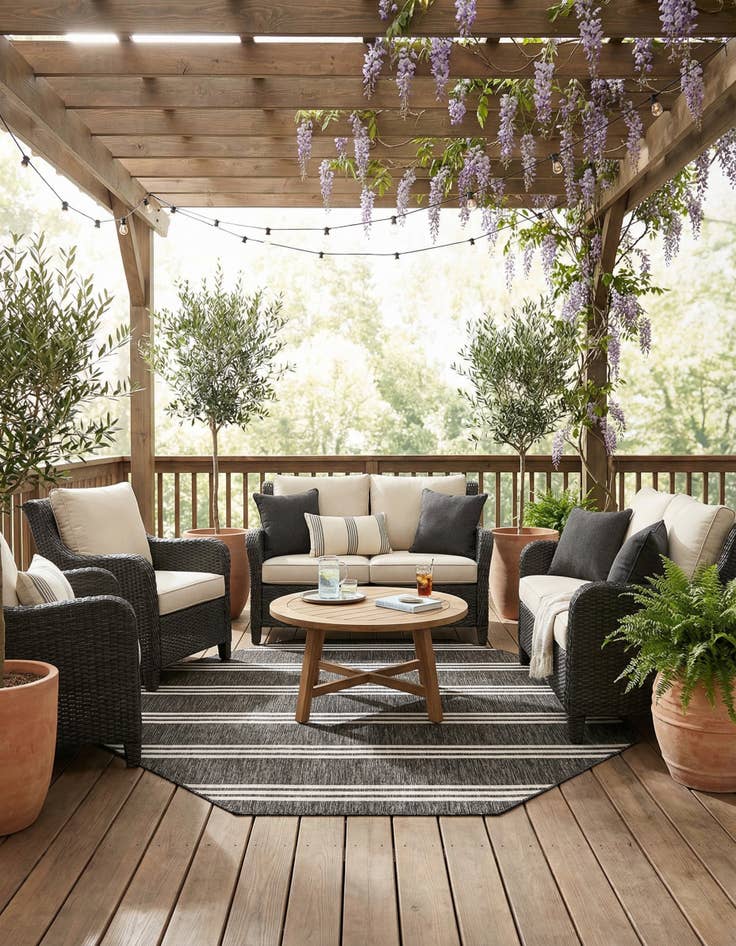 Detail image of 7' 10 x 7' 10  Washable Jill Zarin Anguilla Indoor / Outdoor Octagon Rug