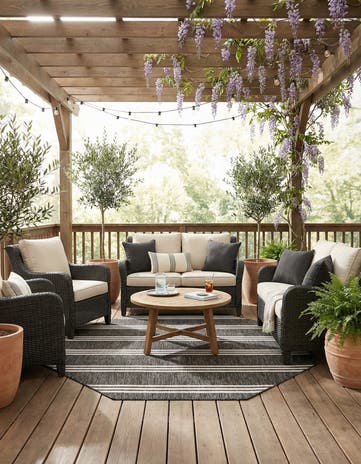 Charcoal Easy-Clean Jill Zarin Anguilla Indoor / Outdoor Octagon Rug