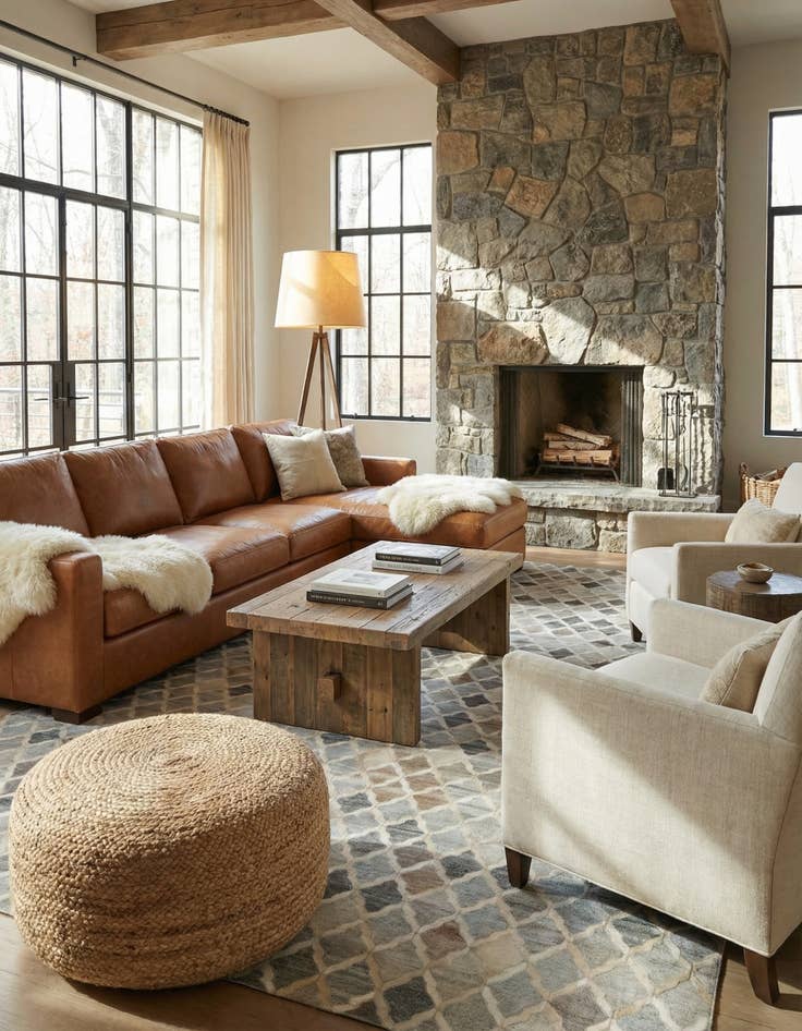 Detail image of  8' 1 x 9' 10 Cowhide - Patchwork Rug