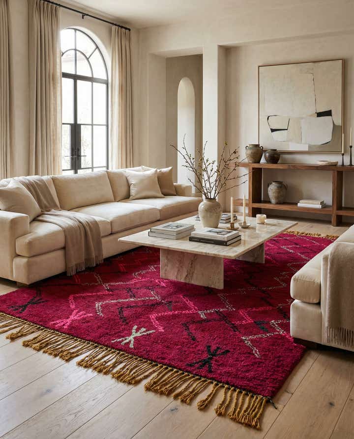 6' 4 x 10' Hand Knotted Moroccan Wool Rug