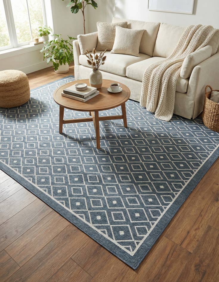 Detail image of 7' 10 x 10'  Washable Trellis Indoor / Outdoor Rug