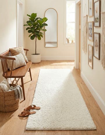 2' 7 x 10' Solid Shag Runner Rug