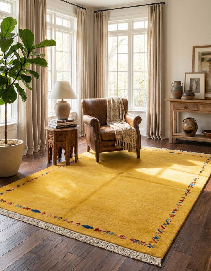 Detail image of 5' 8 x 8' 2  Hand Knotted Tibet Wool Rug