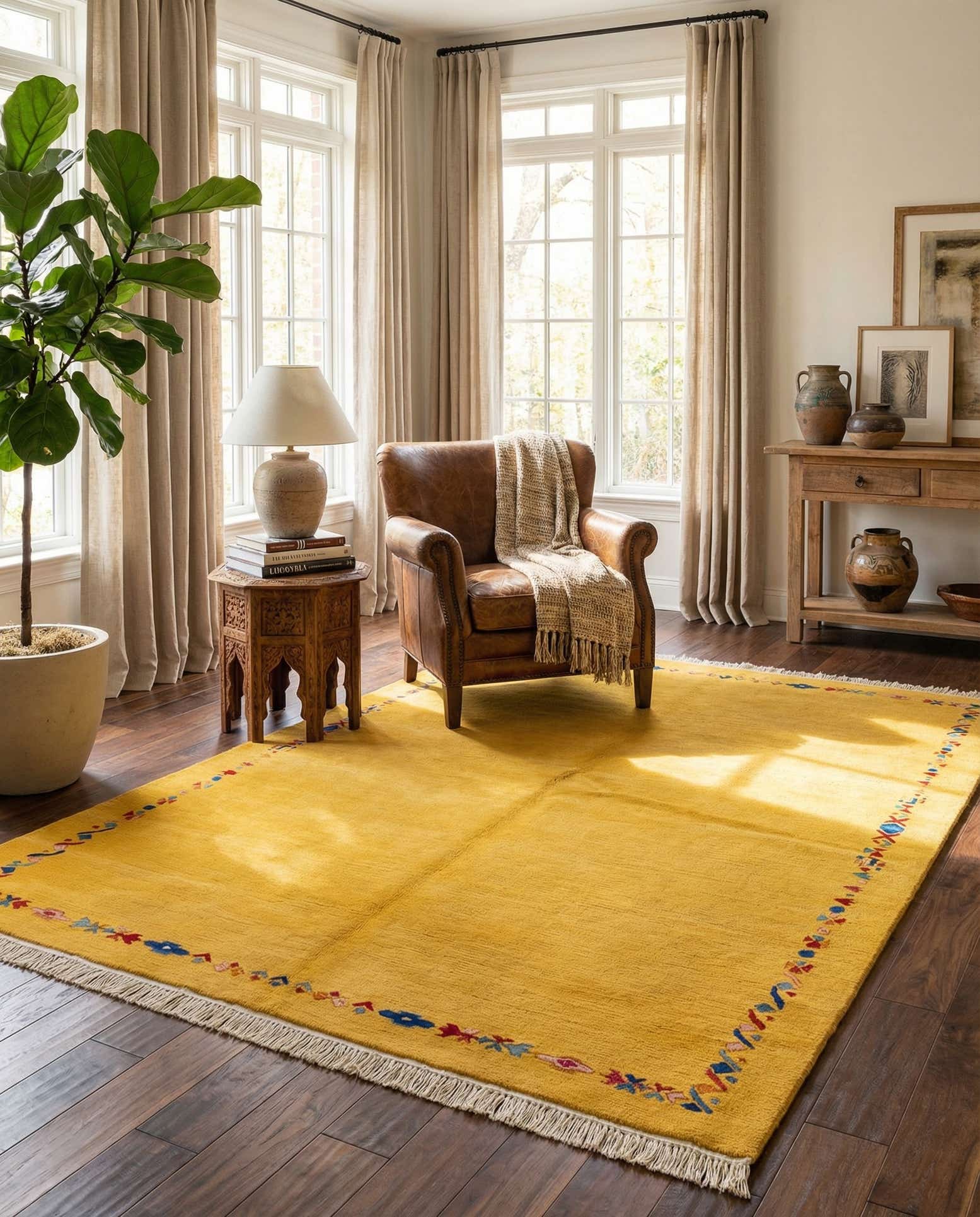 5' 8 x 8' 2 Hand Knotted Tibet Wool Rug
