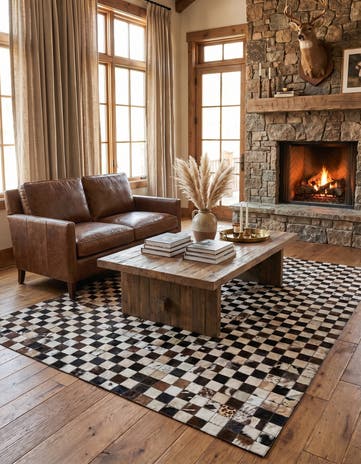 5' x 8' Cowhide Leather Rug