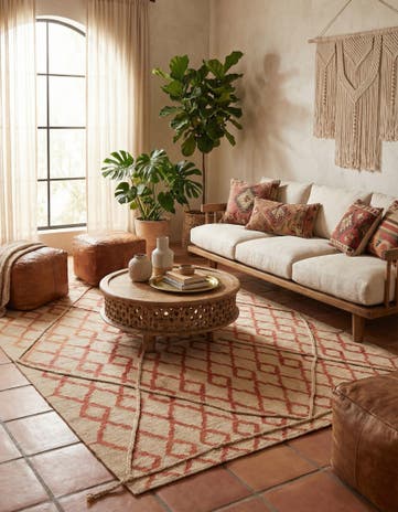6' 4 x 8' Hand Knotted Moroccan Wool Rug