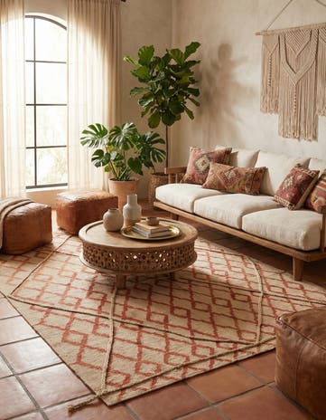 6' 4 x 8' Hand Knotted Moroccan Wool Rug