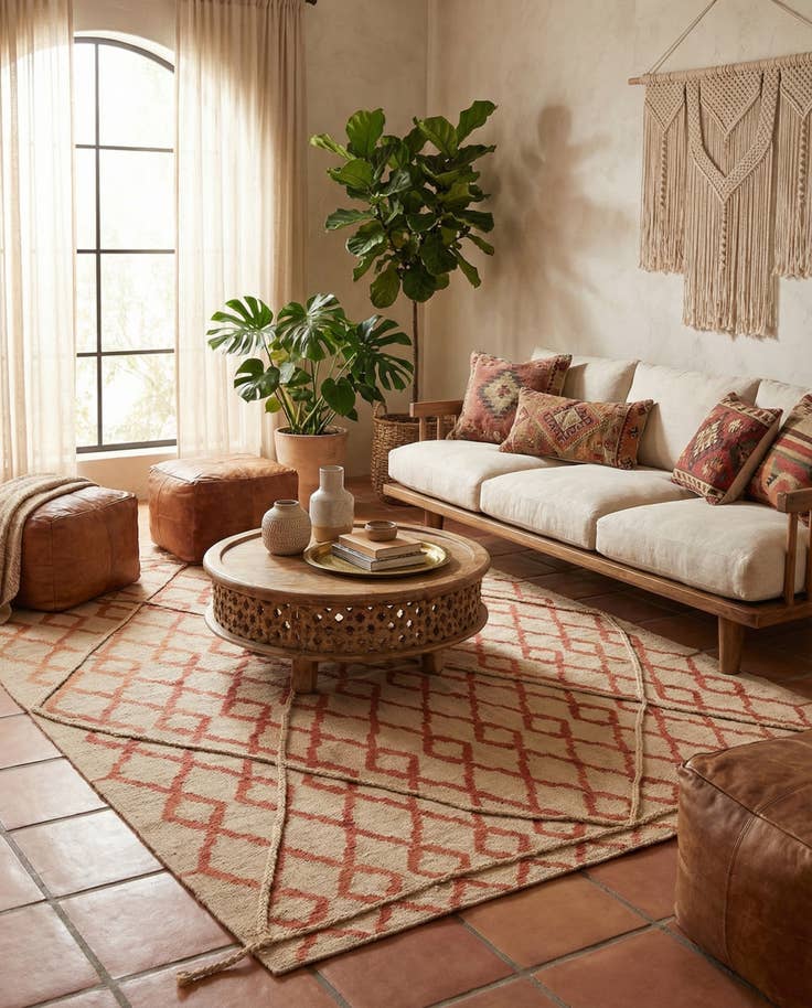 Detail image of 6' 4 x 8' Hand Knotted Moroccan Wool Rug