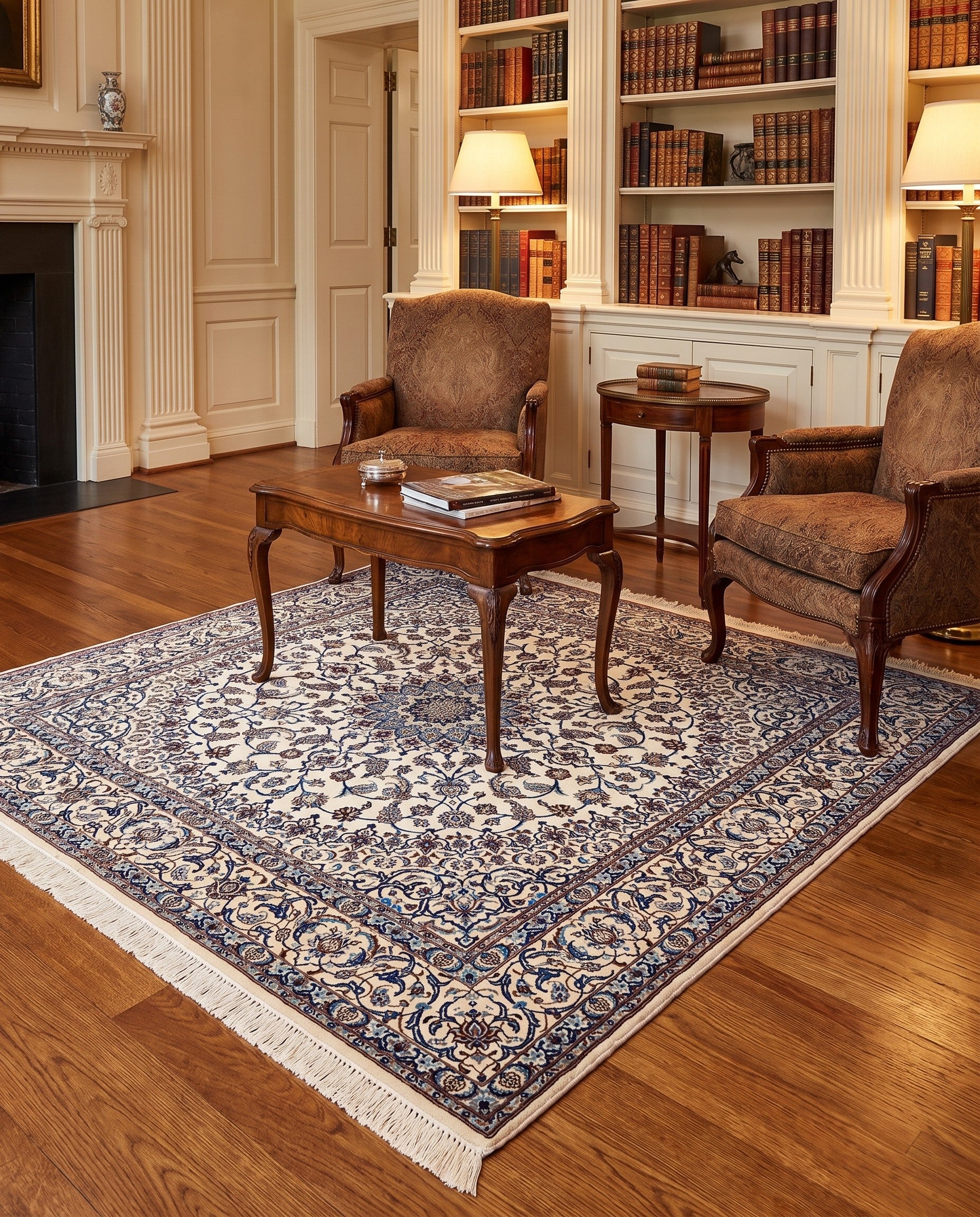 6' 8 x 6' 8 Hand Knotted Nain Rug