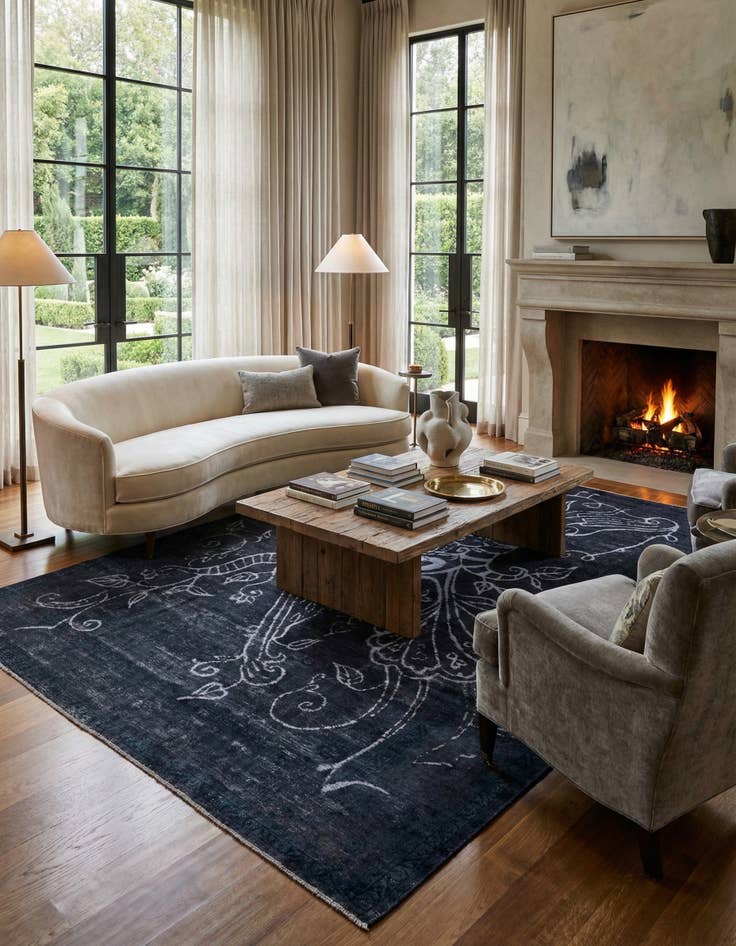 Detail image of 9' 7 x 12' 6  Hand Knotted Ultra Vintage Persian Wool Rug