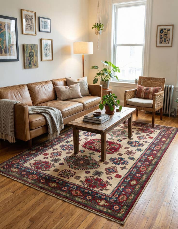 Detail image of 5' x 7' 2  Hand Knotted Kazak Rug