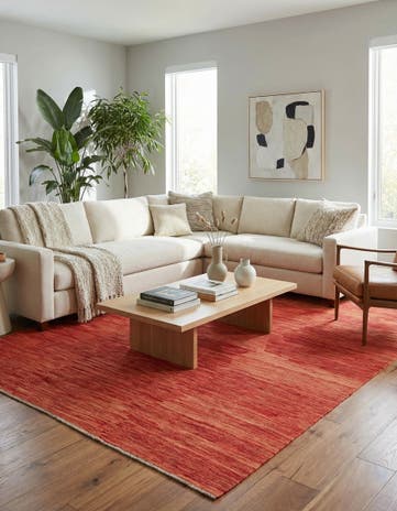 6' 10 x 9' 7 Hand Woven Kilim Modern Wool Rug