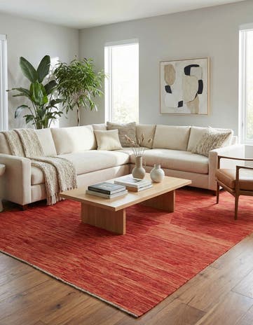 6' 10 x 9' 7 Hand Woven Kilim Modern Wool Rug
