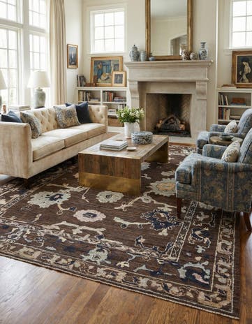 10' 2 x 13' 10 Hand Knotted Oushak Wool Rug