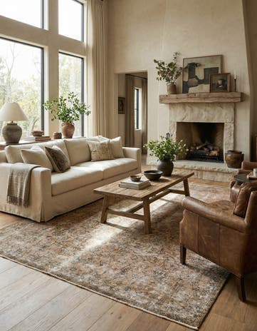 7' 9 x 8' 4 Hand Knotted Ultra Vintage Persian Wool Square Rug
