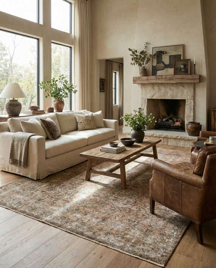 7' 9 x 8' 4 Hand Knotted Ultra Vintage Persian Wool Square Rug