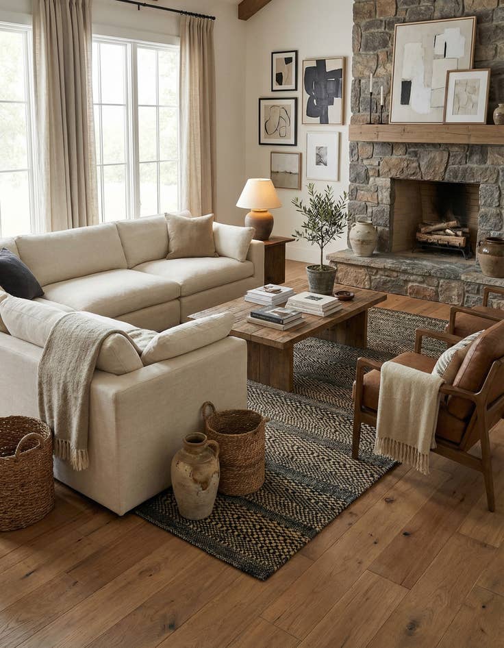 Detail image of 4' 8 x 6' 9 Juma Wool Rug