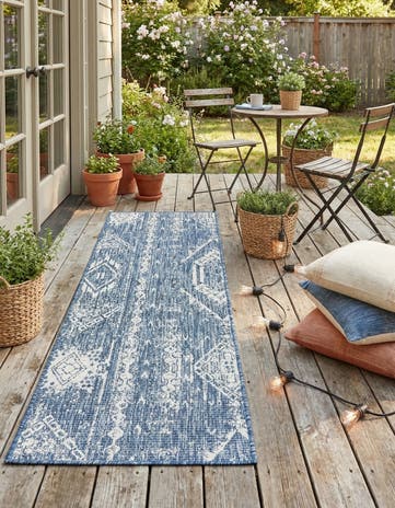 2' x 6' Easy-Clean Bohemian Indoor / Outdoor Runner Rug