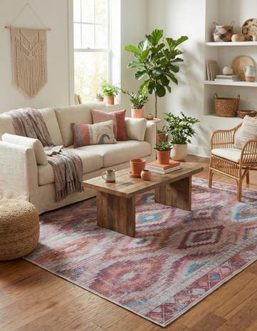 Terracotta Washable Sisu Square Rug