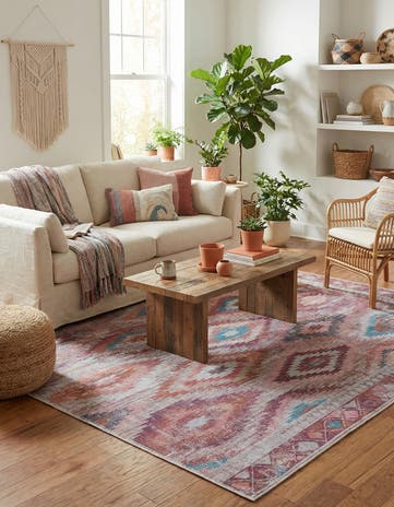Terracotta Washable Sisu Square Rug