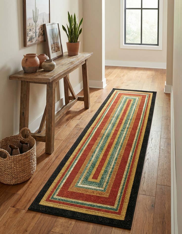 Detail image of 2' x 8' Easy-Clean Modern Indoor / Outdoor Runner Rug