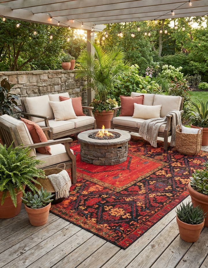 10' x 10' Easy-Clean Tribal Indoor / Outdoor...