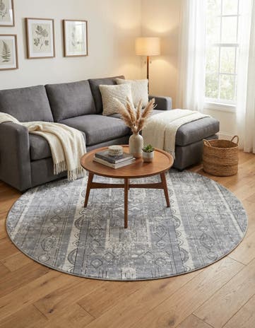 Gray Oregon Round Rug