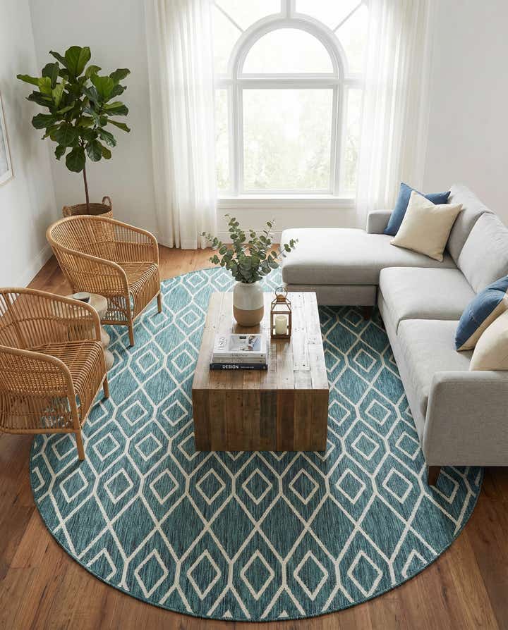 7' 10 x 10' Easy-Clean Jill Zarin Turks and Caicos Indoor / Outdoor Oval Rug