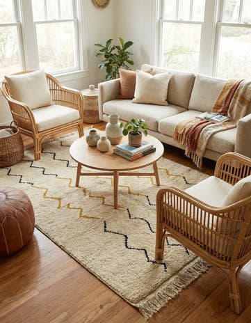 5' x 8' 5 Hand Knotted Moroccan Wool Rug
